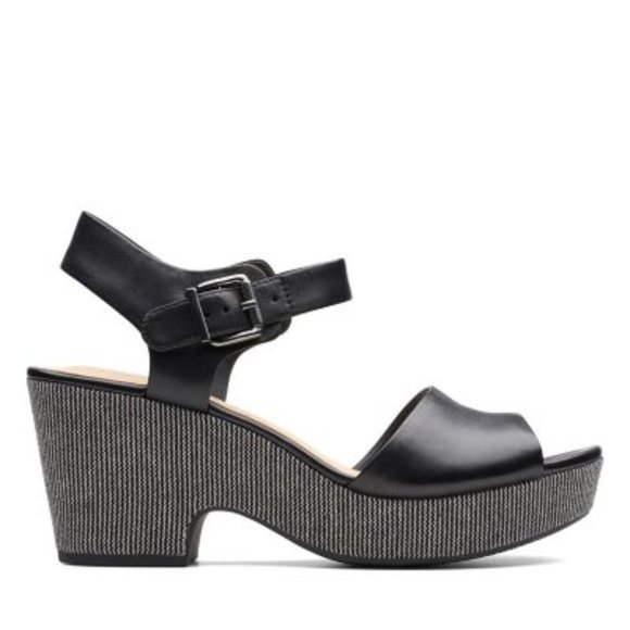 dune black block heel shoes